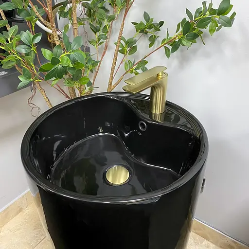 Умивальник VBI Agriento black glossy напольний VBI-019005, Чорний матовий - фото 5