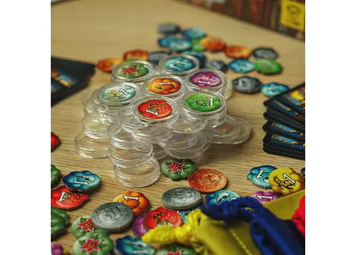 Комплект із 4-х мішечків YELLOWBOX 17х14 см до гри Пройдисвіти Кведлінбурга 4 кольори (ПК001-01) - фото 7