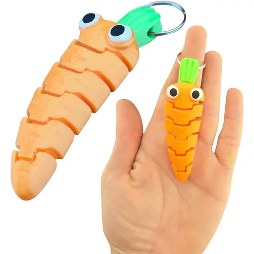 3D Іграшка Морква, 9 см, рухлива