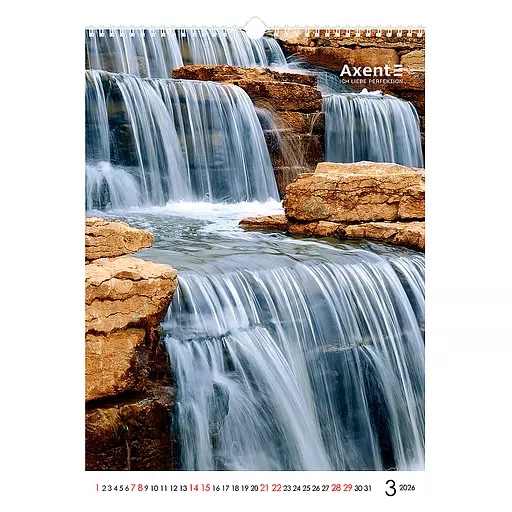 Календар настінний Axent А3 Waterfalls 2026 рік (8804-26-2-A) - фото 4