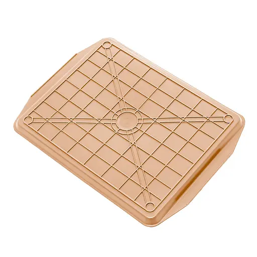 Прямоугольный поднос с ручками 48.5 x 35.5 см полипропилен, Полімет Бежевый 86272 - фото 3