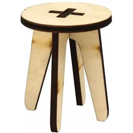 Кукольная мебель Rosa Talent Табурет 1 модерн фанера 4х4х4 см 4 шт