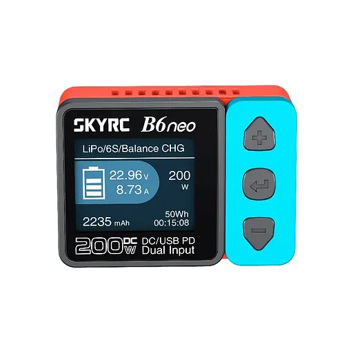 Многофункциональное зарядное устройство для SkyRC B6 Neo 200W 10A FPV DC/PD с функцией балансировки АКБ сине-красный (18769) - фото 1