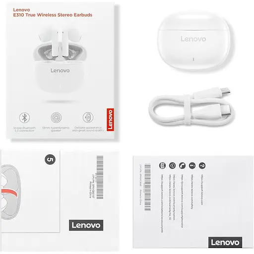 Навушники Lenovo TWS E310 Earbuds White (GXD1Q65145) - фото 8