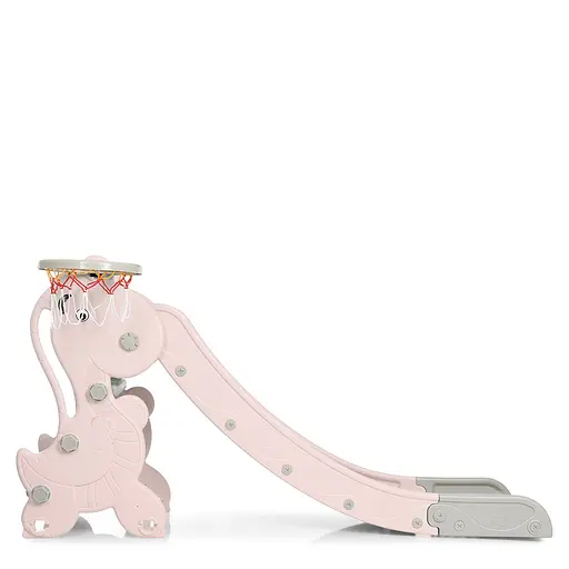 Дитяча гірка BAMBI YG2020-2-1-8 з баскетбольним кільцем, ш79-г175-в89см, рожева - фото 2