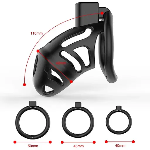 Клетка для пениса Lockink Sevanda Plastic Penis Chastity Cage - Black - фото 6