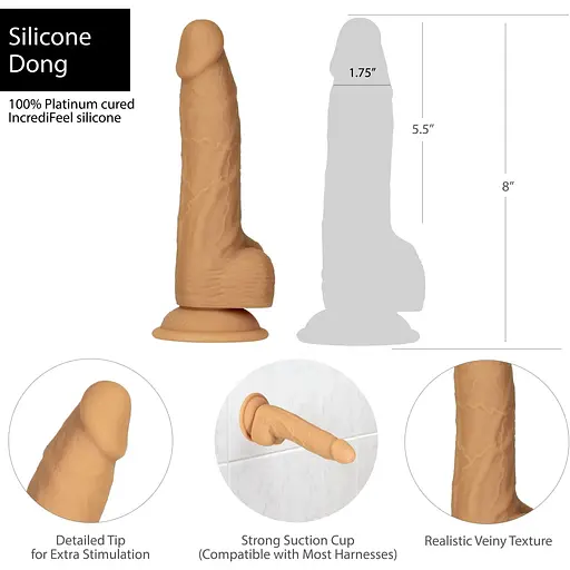 Фаллоимитатор Addiction Dual Density silicone Dildo Caramel 8" - фото 7