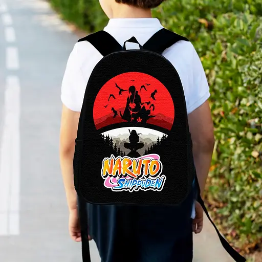 Рюкзак детский Аниме Наруто Учиха, 34х27см, городской ранец для мальчика с принтом (00336)