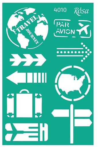 Трафарет многоразовый самоклеящийся №4010 13x20см Make your journey Rosa Talent