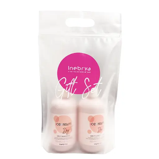 Подарунковий набір для волосся Inebrya Ice Cream Dry-T Gift Set шампунь, 300 мл  ондиціонер, 300 мл - фото 1