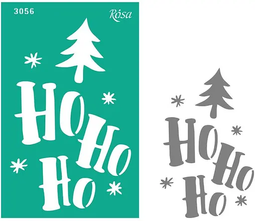 Трафарет багаторазовий самоклеючий №3056 Елементи та написи 13х20см серія Новий рік Rosa TALENT