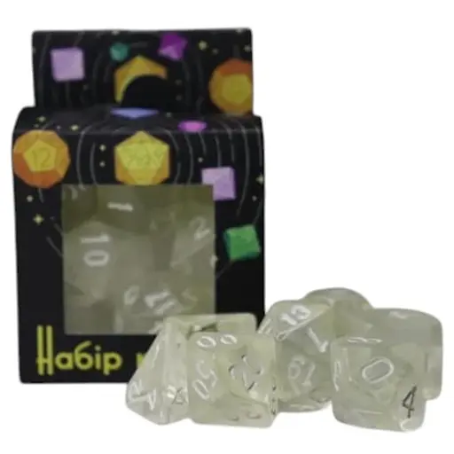 Набір кубиків Transparent 7 Dice Set - Colorless , 7 шт. (g7dtran11) - фото 1