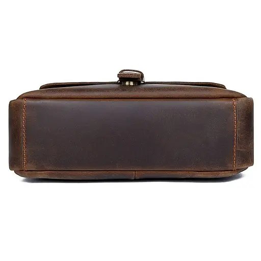 Кожаная мужская сумка через плечо John McDee 27х18х8 см sum0025815 - фото 6