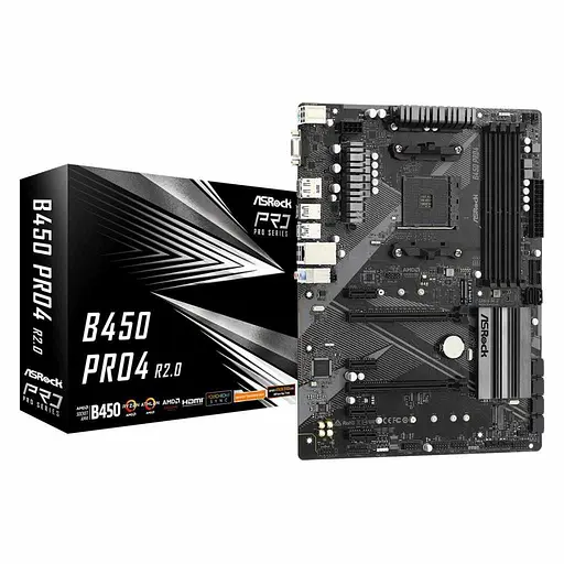 Материнская плата AsRock B450 Pro4 R2.0 (B450 Pro4 R2.0) (Socket AM4, AMD B450, Micro-ATX) - фото 5