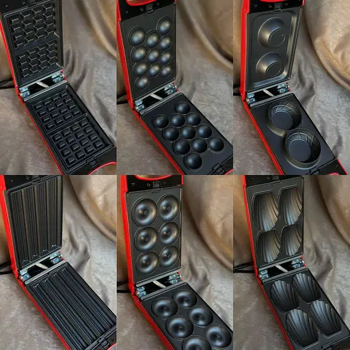 Мультимейкер 6в1 Sokany SK-BBQ-836 двосторонній пекар з антипригарним покриттям 700Вт Червоний - фото 8