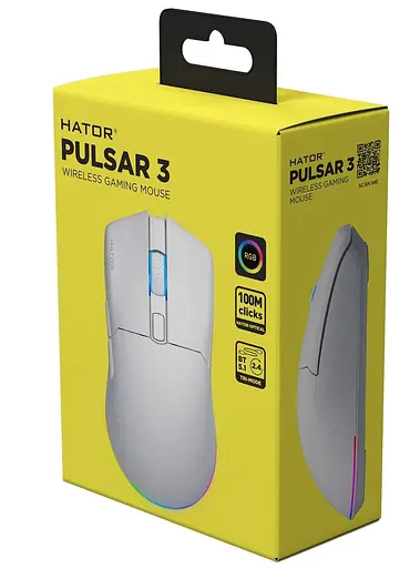 Миша HATOR Pulsar 3 Wireless White (HTM631) - фото 7