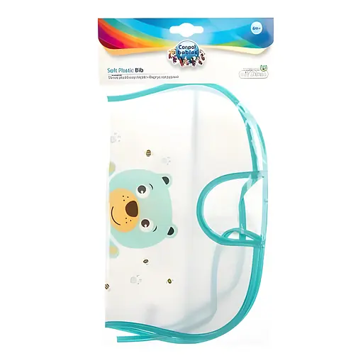 М'який пластиковий нагрудник Canpol Babies Ведмедик бірюзовий (2/919) - фото 2