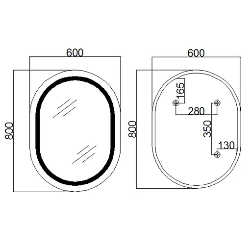 Дзеркало Qtap Gemini 600x800 з LED-підсвічуванням Touch, з антизапотіванням, з димером температури кольору (3000-6500K) Reverse QT2578R6080 - фото 2