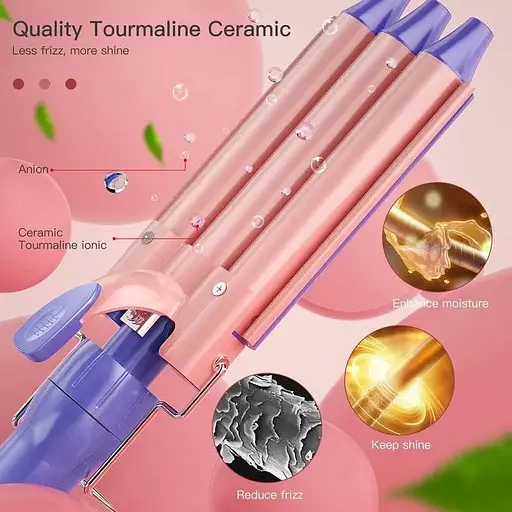 Набір для завивки волосся YIRISO 5 в 1 з 3 бочками, керамічні щипці для завивки 9-25 мм - фото 2