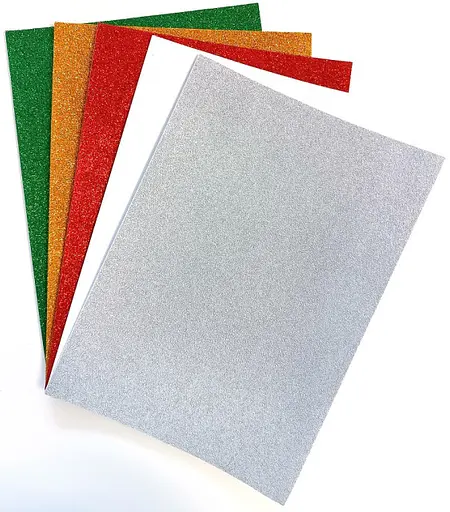 Набір фоамірану кольорового із глітером, А4, 1.5 мм, 5 аркушів, GL-EVA-1.5-ADH-MIX