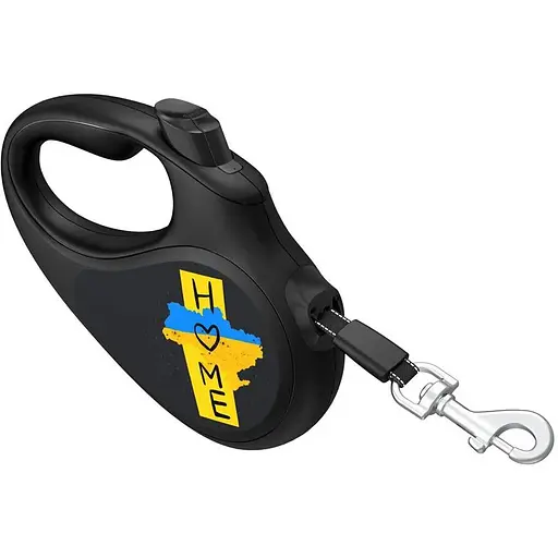 Повідець-рулетка для собак Waudog R-leash, малюнок "Дім", S, до 15 кг, 5 м, світловідбиваюча стрічка чорний - фото 3