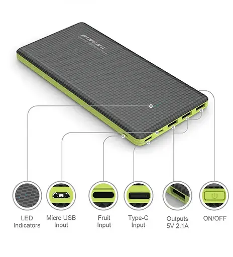 Внешний аккумулятор Power Bank Pineng PN-917 20000mAh (Черный) - фото 9