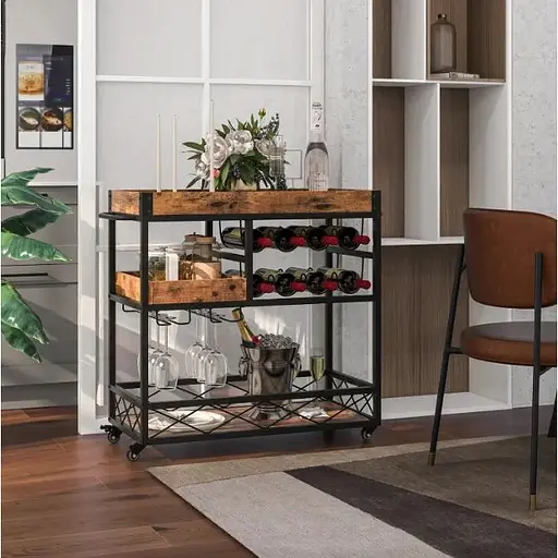 Барний візок Costway Mexico із кількома ярусами в стилі в стилі Loft - фото 5