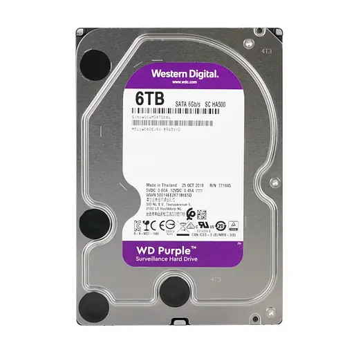 Жесткий диск 3.5" 6TB 64MB Western Digital Purple WD60EJRX (090-00011)