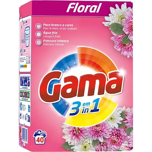 Порошок Gama Floral 3в1 40 циклів прання 2.2 кг - фото 1