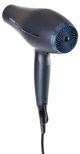 Фен Holmer HHD-260I PRO, Black, 2600 Вт, 2 скорости, 3 режима, ионизация, диффузор, концентратор, AC motor, функция Cool Shot, ручка Soft Touch, нагревательный элемент керамический - фото 3