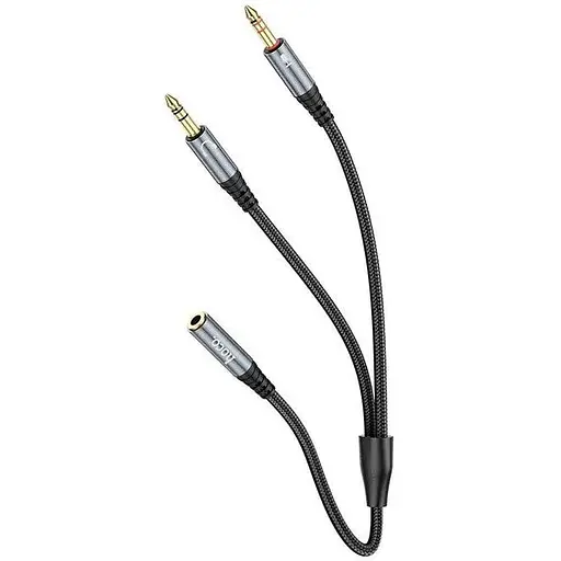 Кабель Hoco 2 в 1 3.5 headset audio adapter Cable UPA21 female to 2 мale 0.25 м