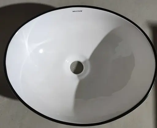 Умивальник накладний Mixxus Premium Ellipse-0108 Edge Black 400x330x145 мм MP6527, Білий - фото 3