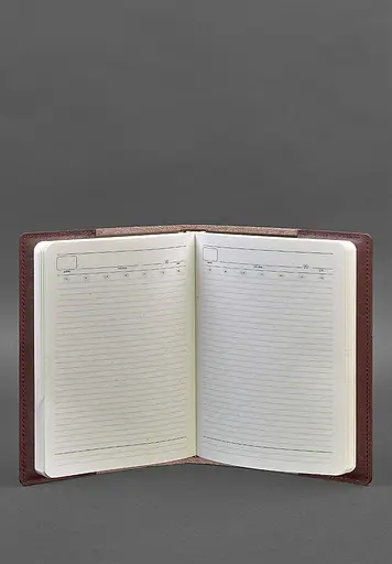 Шкіряна обкладинка для блокнота 6.0 (софт-бук) Бордова Краст - фото 5