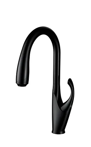 Cмеситель для кухни с выдвижным изливом черный "Лебедь" Nett SBB-435 Черный - фото 1