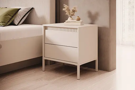 Тумба приліжкова Perfect Home Сенсо / Senso 2S/53 з 2 шухлядами Беж (PFH-092035) - фото 6