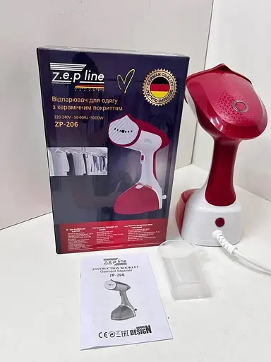 Ручний вертикальний відпарювач Zepline ZP-206 з керамічним покриттям 3000 Вт для одягу 4500 мл Червоний - фото 5