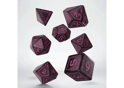 Набір кубиків Runic Shimmering black with magenta Dice Set , 7 шт. (SRUN08) - фото 2