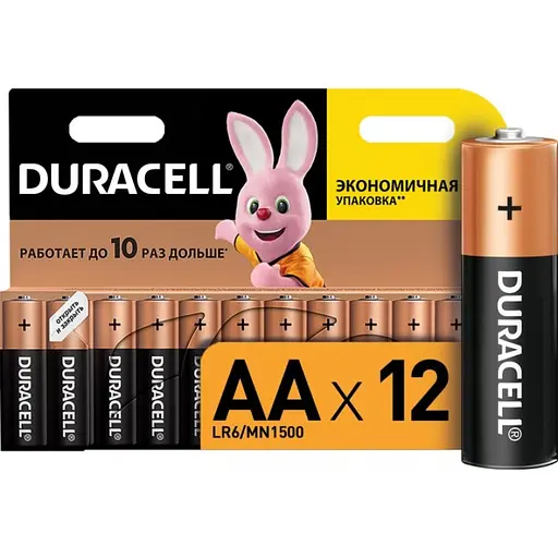 Батарейка Duracell Duralock Basic AA (LR6) 1.5V 12 шт. (MN1500 12BL)