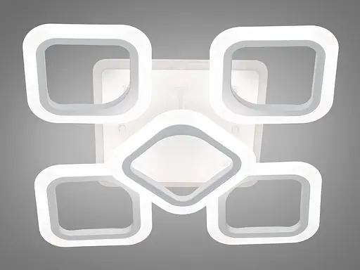 Стельова лед люстра з пультом, диммером, LED підсвічуванням, 60W, біла - фото 3