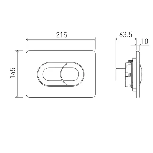 Клавіша змиву Volle Ego Neo пластик чорний/soft touch 221133, Чорний матовий - фото 2