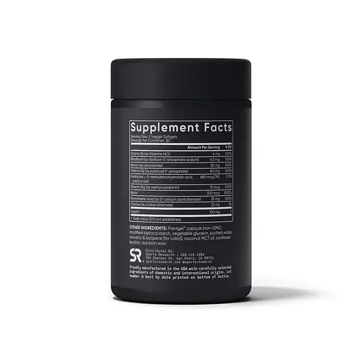 Комплекс вітамінів групи B Sport Research Vitamin B-Complex, 60 капсул для підтримки енергії та нервової системи - фото 2