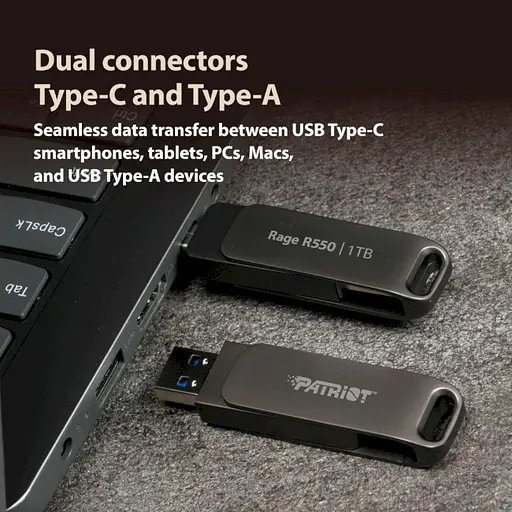 Флешка подвійна - 2 виходи Patriot Rage R550 32 GB USB-A + USB-C 3.2 (PE32GR550DSAD) - фото 8