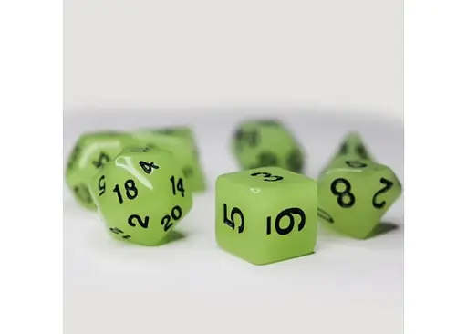 Набір кубиків Glow in the dark 7 Dice Set - White , 7 шт. (g7dglow05) - фото 3