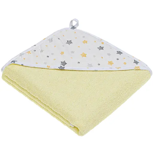 Куточок махровий Home Line Зірочки жовтий-сірий 90х90 см (200205)