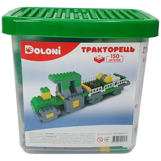 Конструктор Трактор Doloni 013888/04 в пластиковом боксе 150 деталей - фото 1
