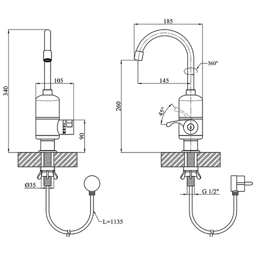 Проточный водонагреватель Wezer SDR-A05 кухня - фото 2