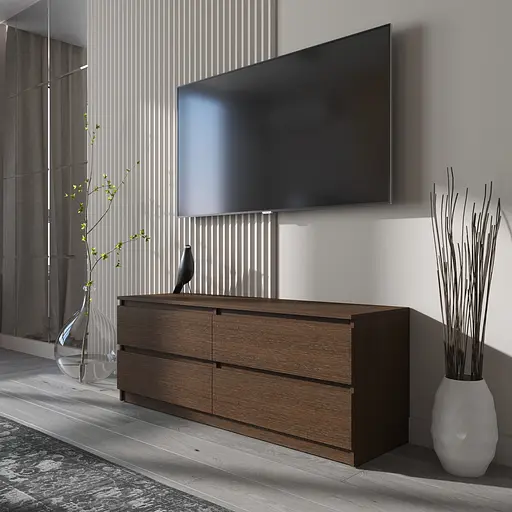 Тумба под телевизор Vays R-6, 4 ящика без ручек, ЛДСП, 140×40×53 см - фото 4