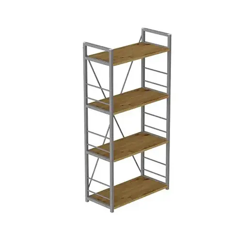 Этажерка 4/60 Ferrum-decor Серии Коннект 120x60x28 серый ДСП Дуб Артизан 16мм (FRD-104250)