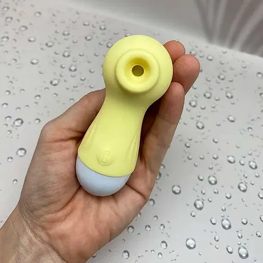 Вакуумний кліторальний вібратор Wo-sex Lilo з USB зарядкою 98×38 мм Жовтий - фото 2