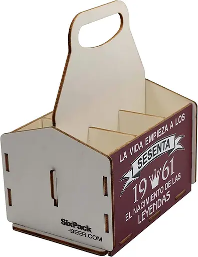 Дерев'яний підстаканник, шість упаковок пива, коробка-носій на шість упаковок, підстаканник на шість упаковок, подарунок для пива, - фото 3